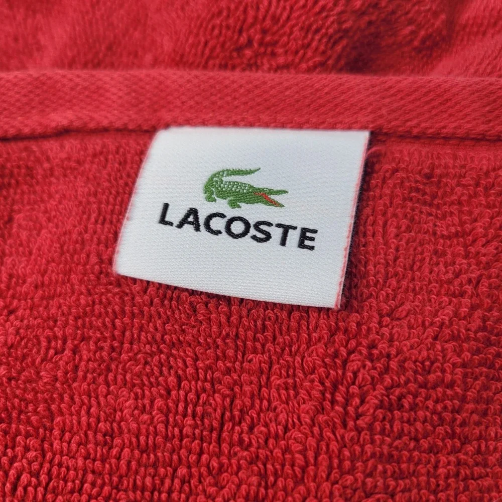 Lacoste Croc Red 100% Cotton Bath, Hand Towel & Washcloth Set
